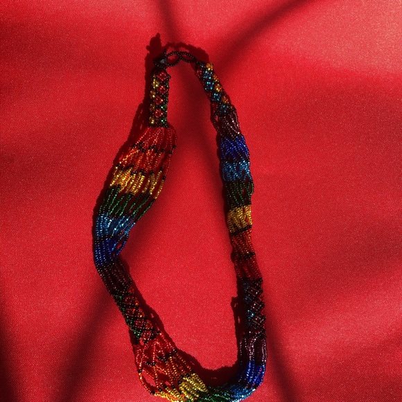Intricate beaded, multicolored statement necklace - Picture 5 of 6